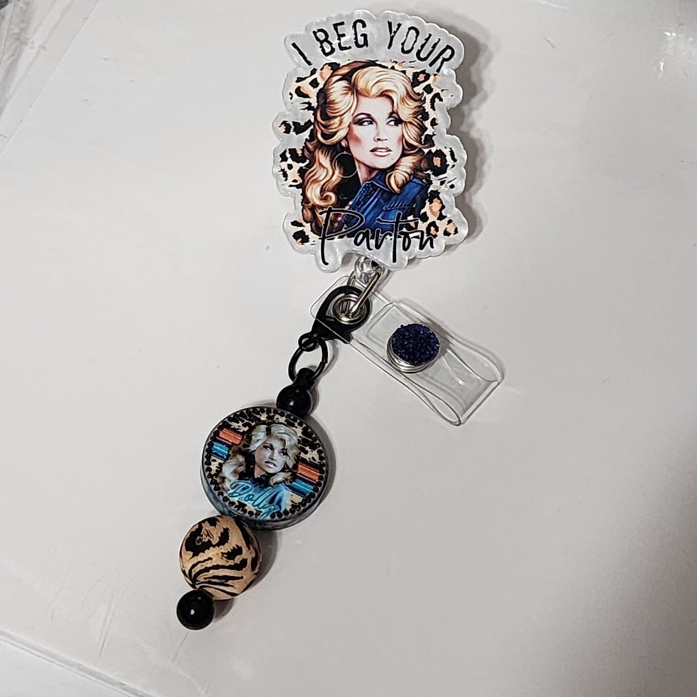Country Badge Reel Doll Badge Clip Alligator Clip ID Holder Gift Retractable